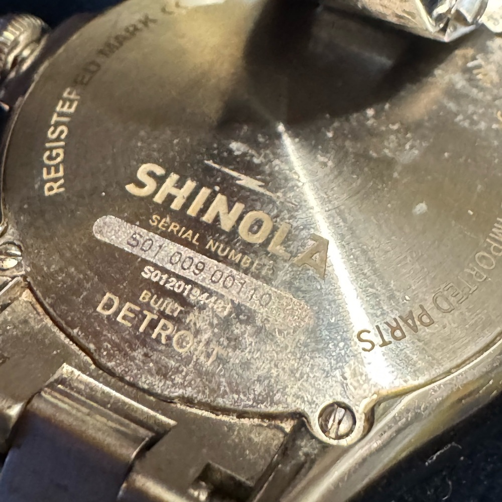 Shinola Aragonite 705 Detroit Watch Limited Japan Silver Tone Womens - Picture 8 of 9